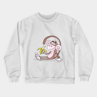 Monkey with a banana Crewneck Sweatshirt